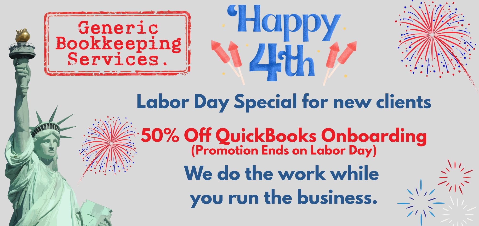 Labor Day Special Promotion for labor day - 50% off QuickBooks Onboarding